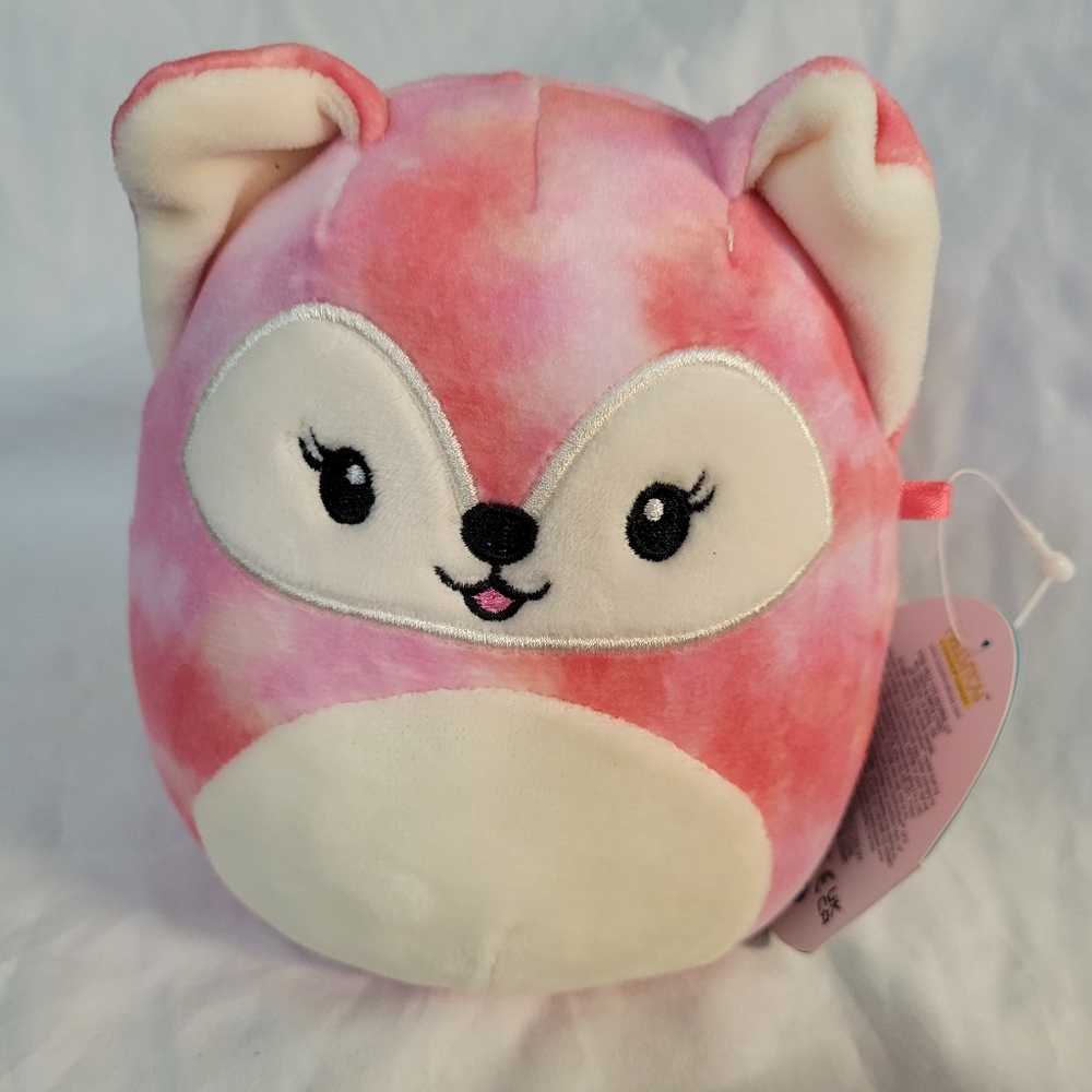 NWT 5" Sabine the Pink Tie-Dye Fox Squishmallow Kellytoy Plush Toy Sassy